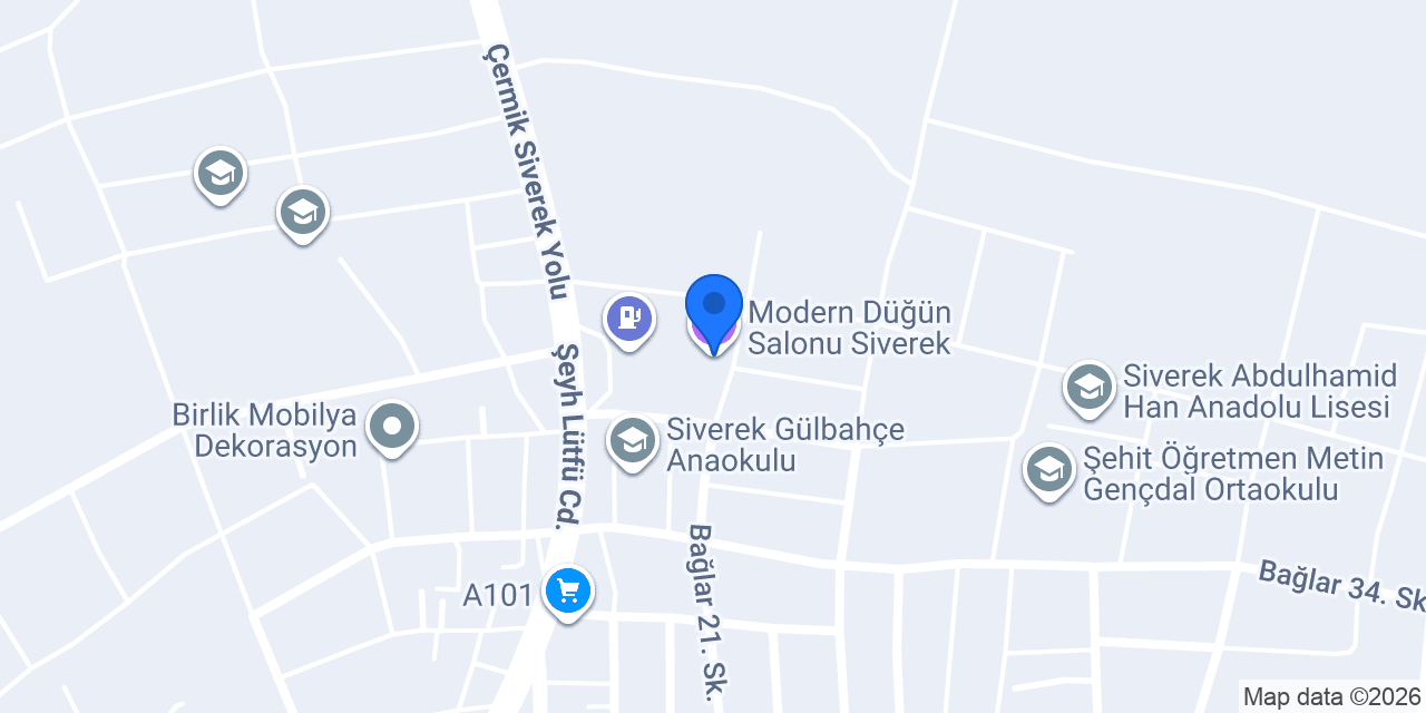 Modern Düğün Salonu Siverek konumu