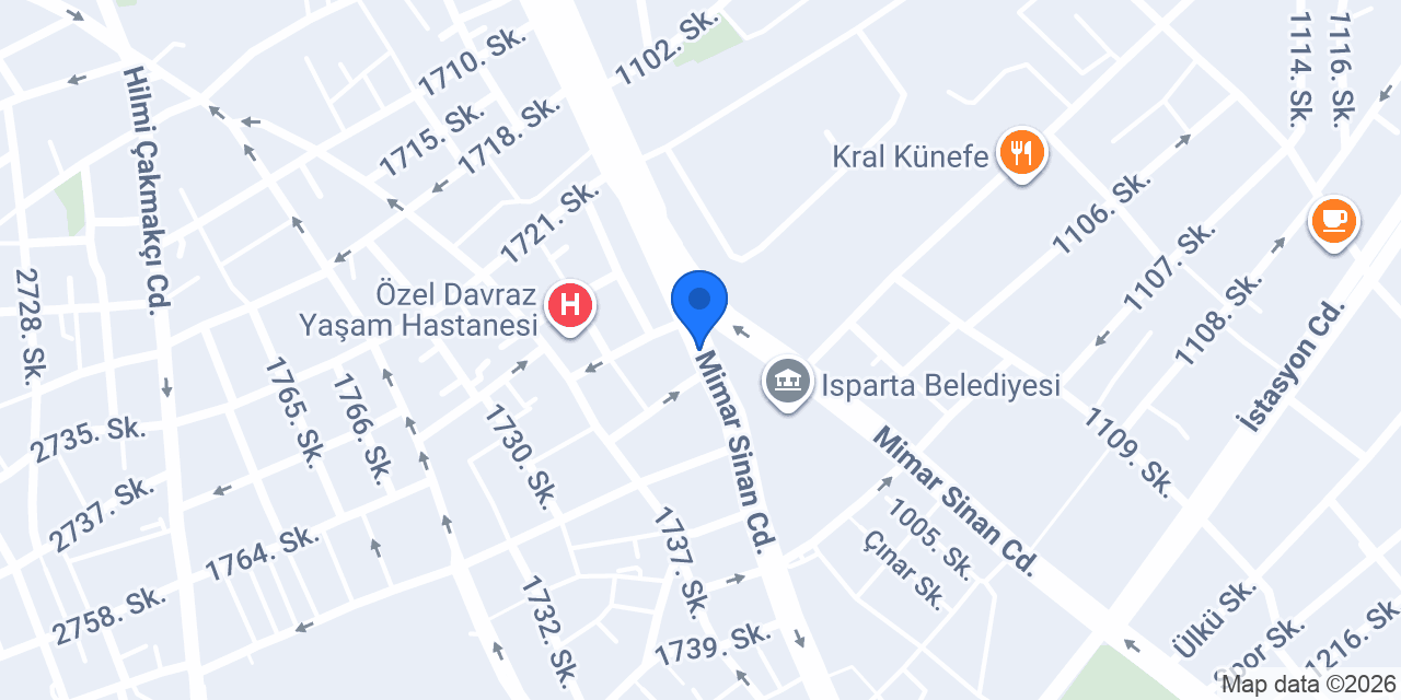 Isparta Havalimanı Araç Kiralama konumu
