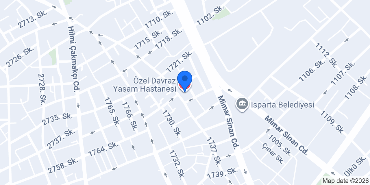 Özel Davraz Yaşam Hastanesi konumu