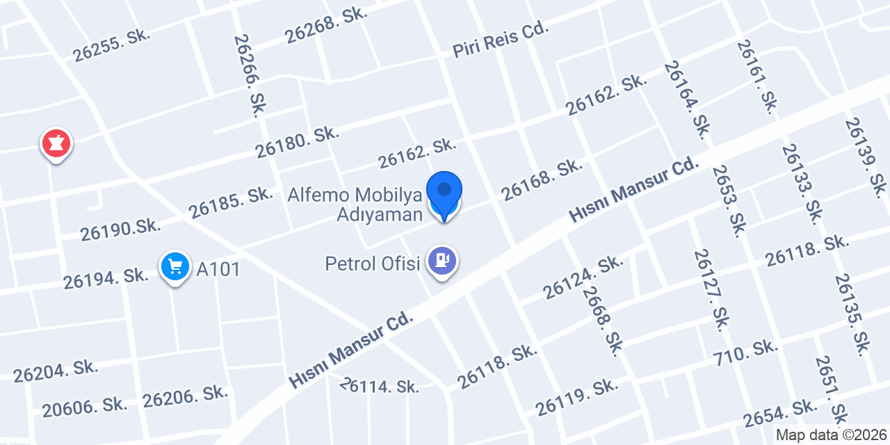 Alfemo Mobilya Adıyaman konumu