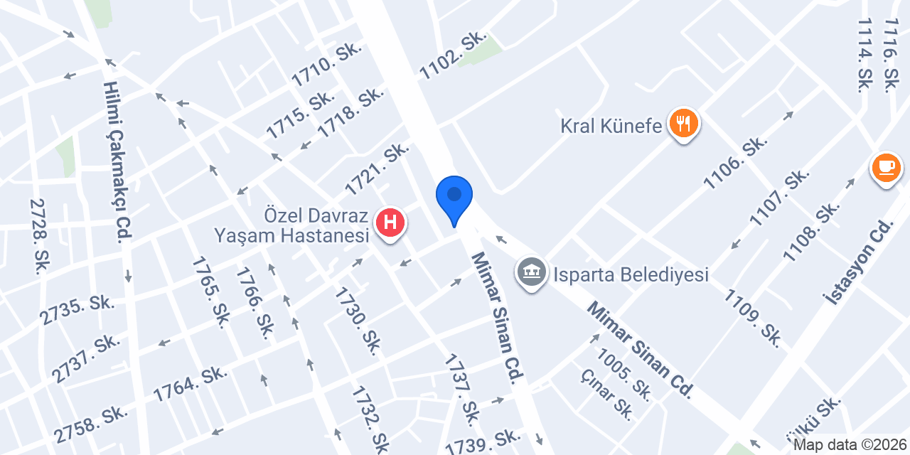 QNB Isparta Şubesi konumu