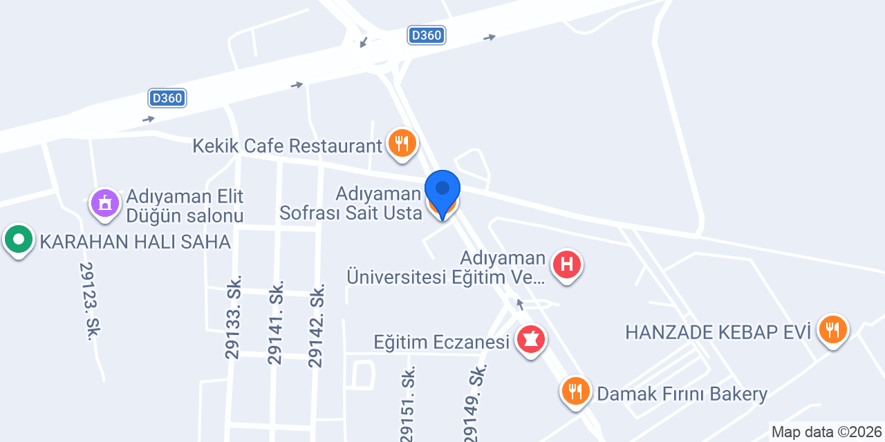 Adıyaman Sofrası Sait Usta konumu