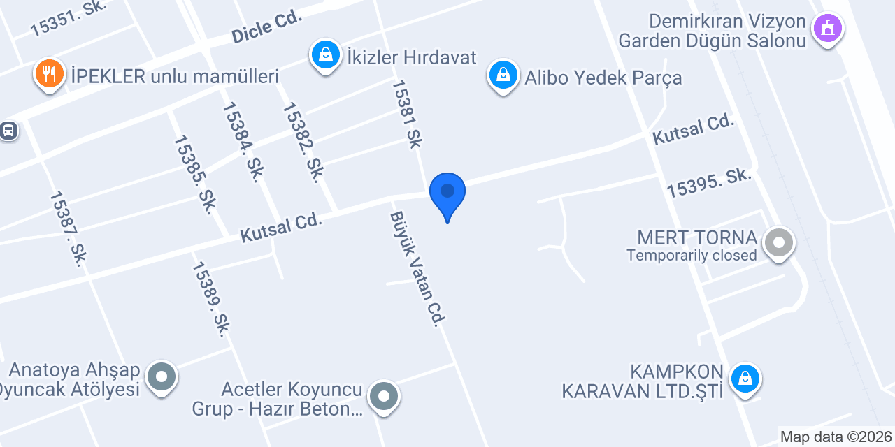 YILMAZ GARAJ konumu