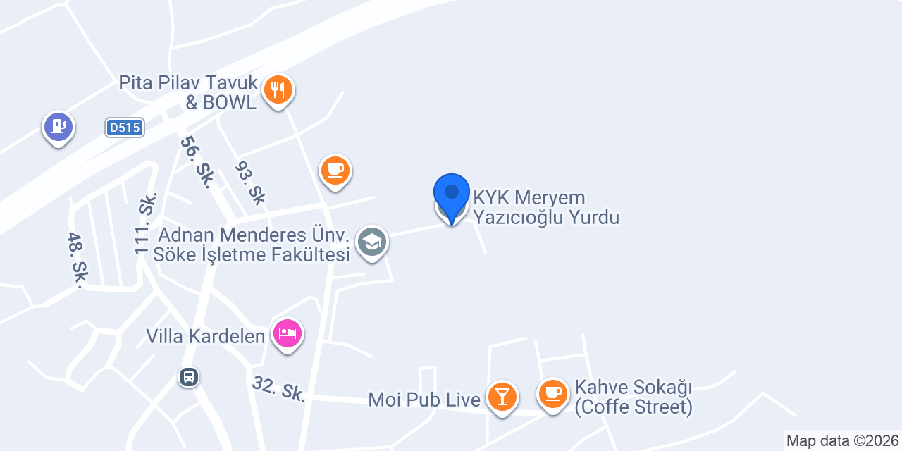 KYK Meryem Yazıcıoğlu Yurdu konumu