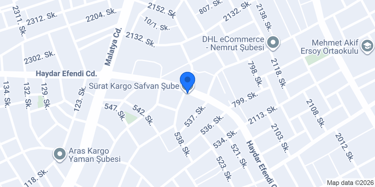 Sürat Kargo Safvan Şube konumu