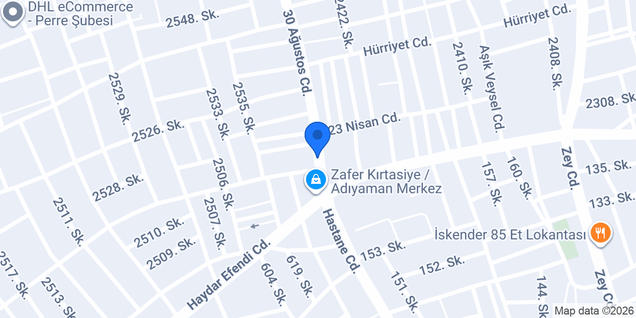 Kısmet Tatlı Salonu konumu