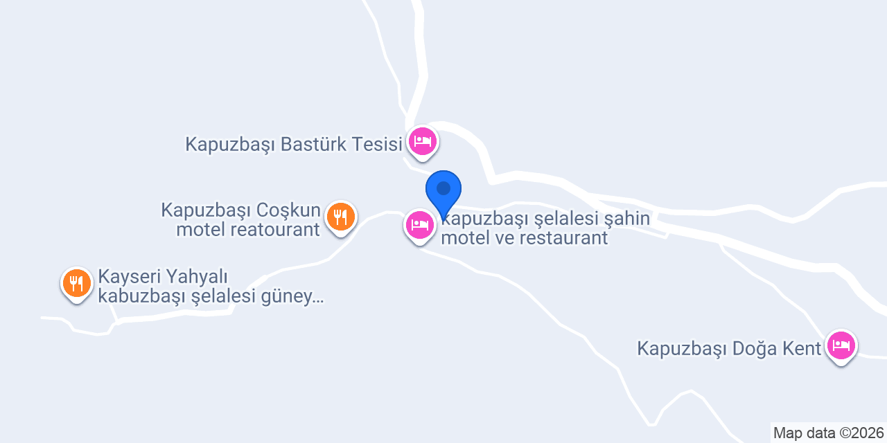 Kapuzbaşı Şelalesi atmaca Motel konumu