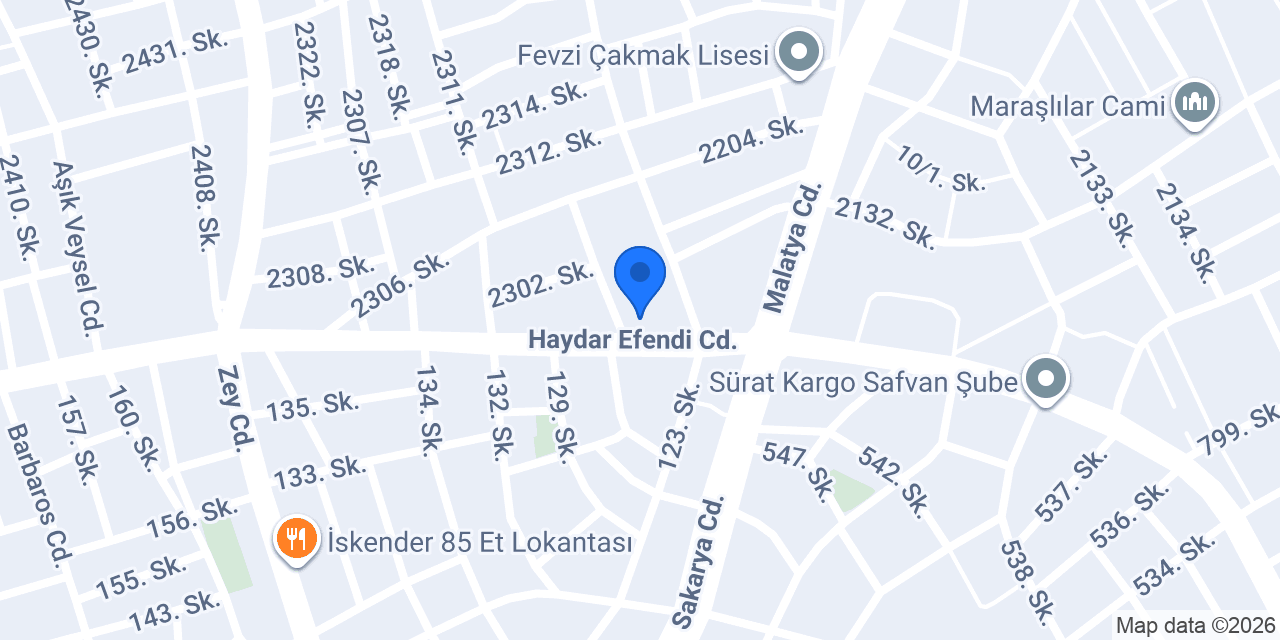 Hastat Yemekçilik konumu