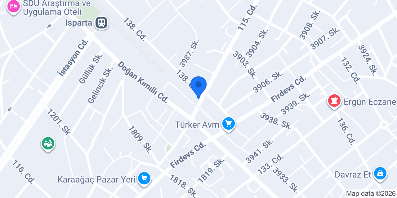 Isparta Meydan Taksi konumu