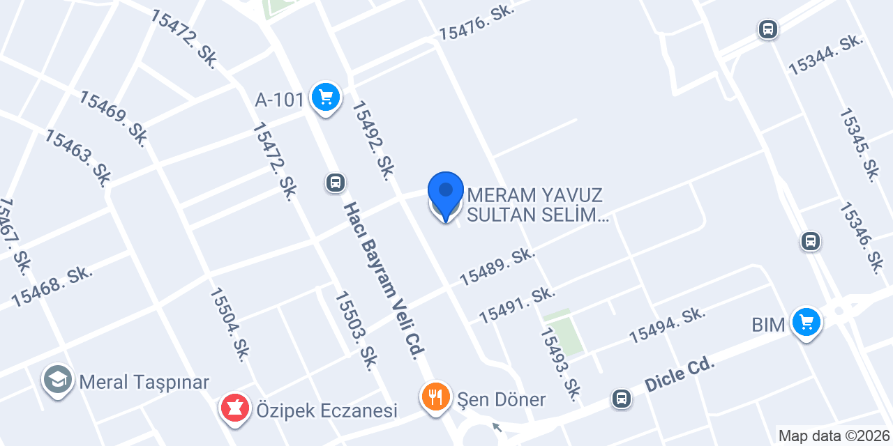 MERAM YAVUZ SULTAN SELİM ORTAOKULU konumu