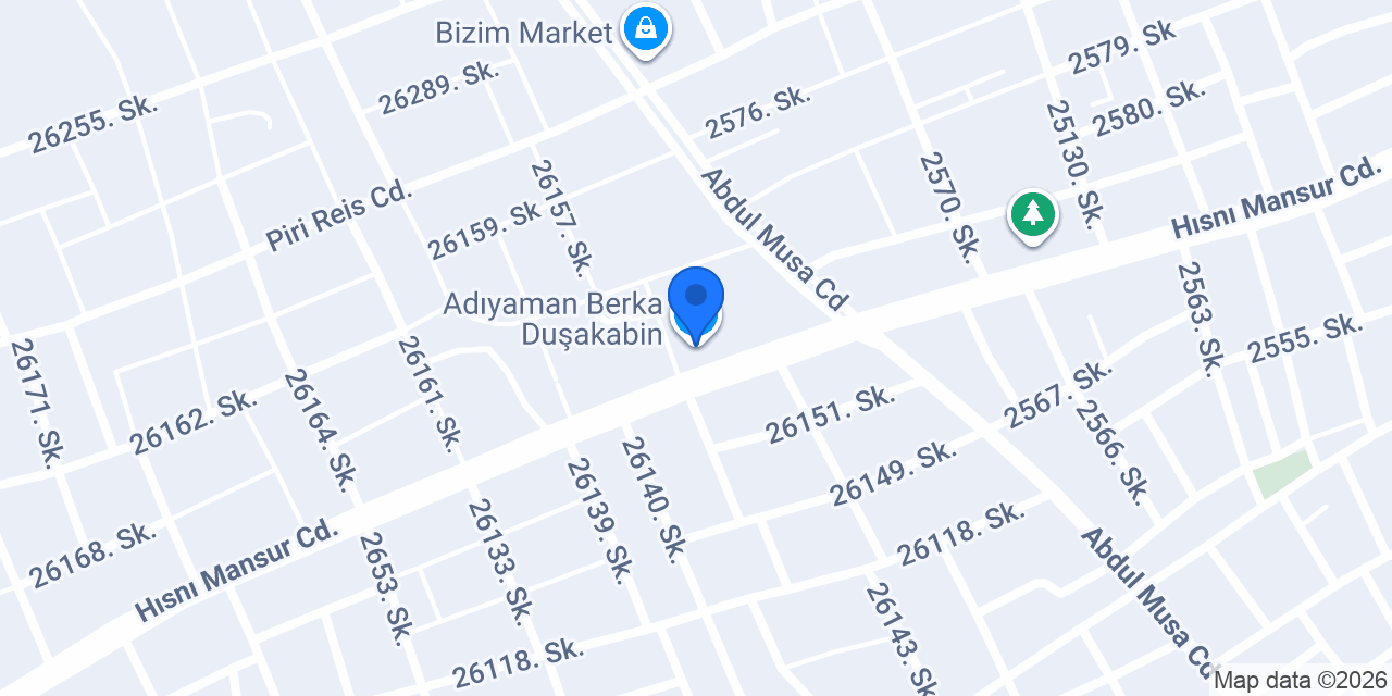 Adıyaman Berka Duşakabin konumu