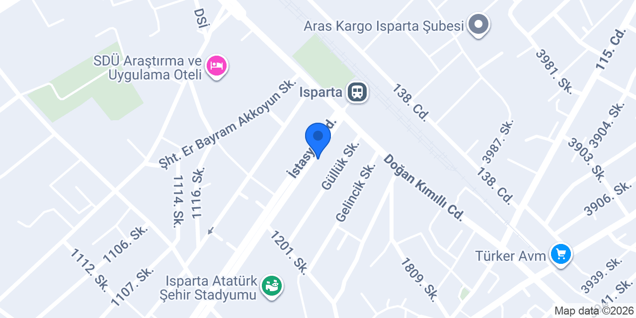Fizyoactive Isparta konumu