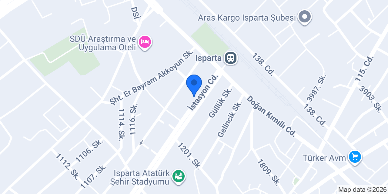 Isparta Güzel Sanatlar Merkezi konumu