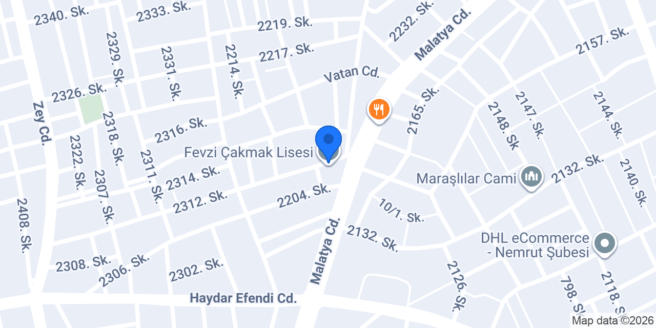 Fevzi Çakmak Lisesi konumu