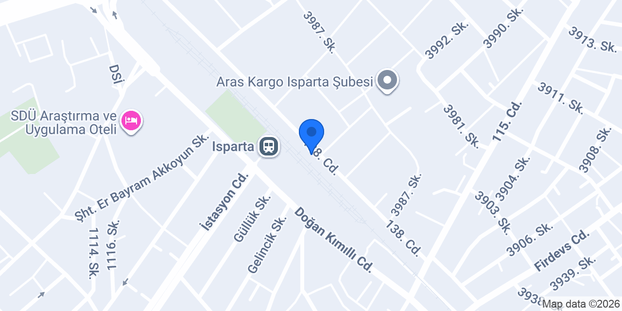 Isparta Taksi konumu