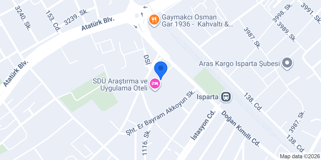 Isparta Ölçme Değerlendirme Merkezi konumu