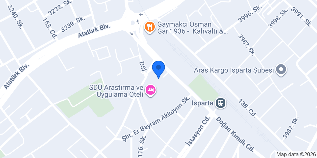 Isparta İl Milli Eğitim Müdürlüğü konumu
