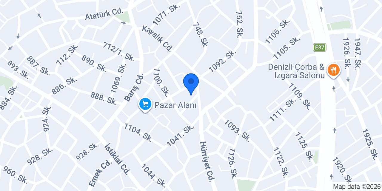 Denizli Ata Sürücü Kursu konumu