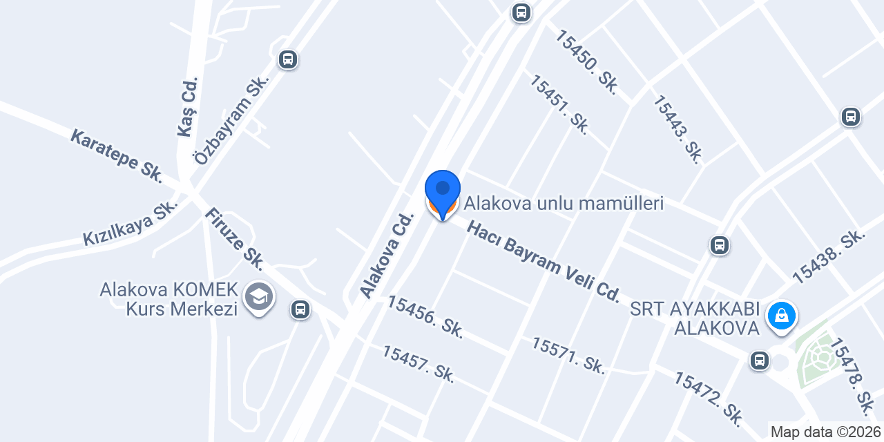 Alakova unlu mamülleri konumu