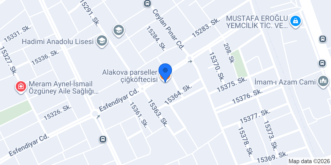 Alakova parseller çiğköftecisi konumu
