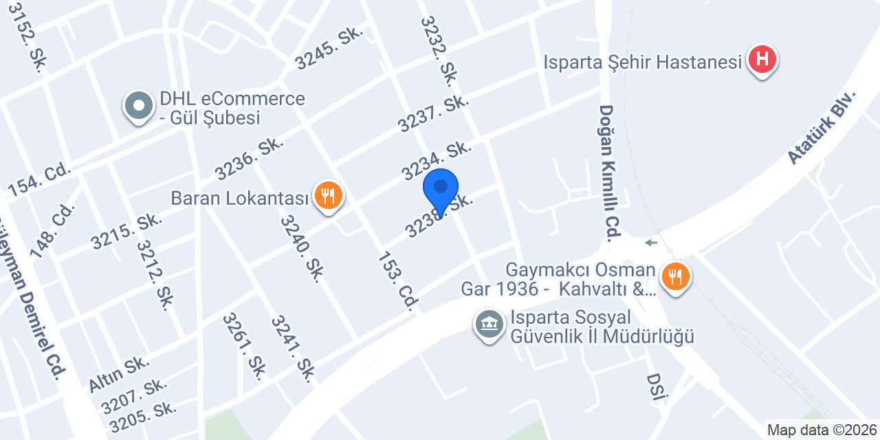 BİLGİ OTO SERVİS ISPARTA konumu