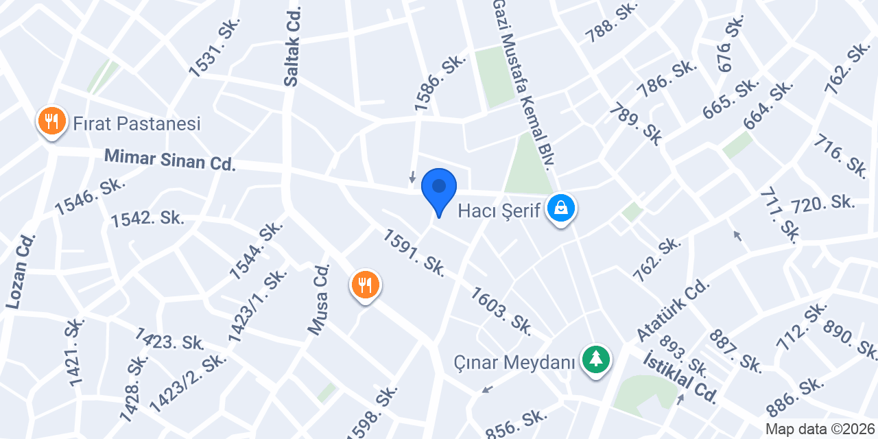 Denizli Final Kurs Çınar konumu