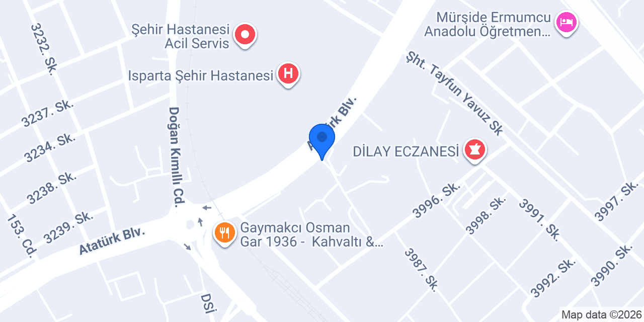 Isparta Ses İşitme Cihazları konumu