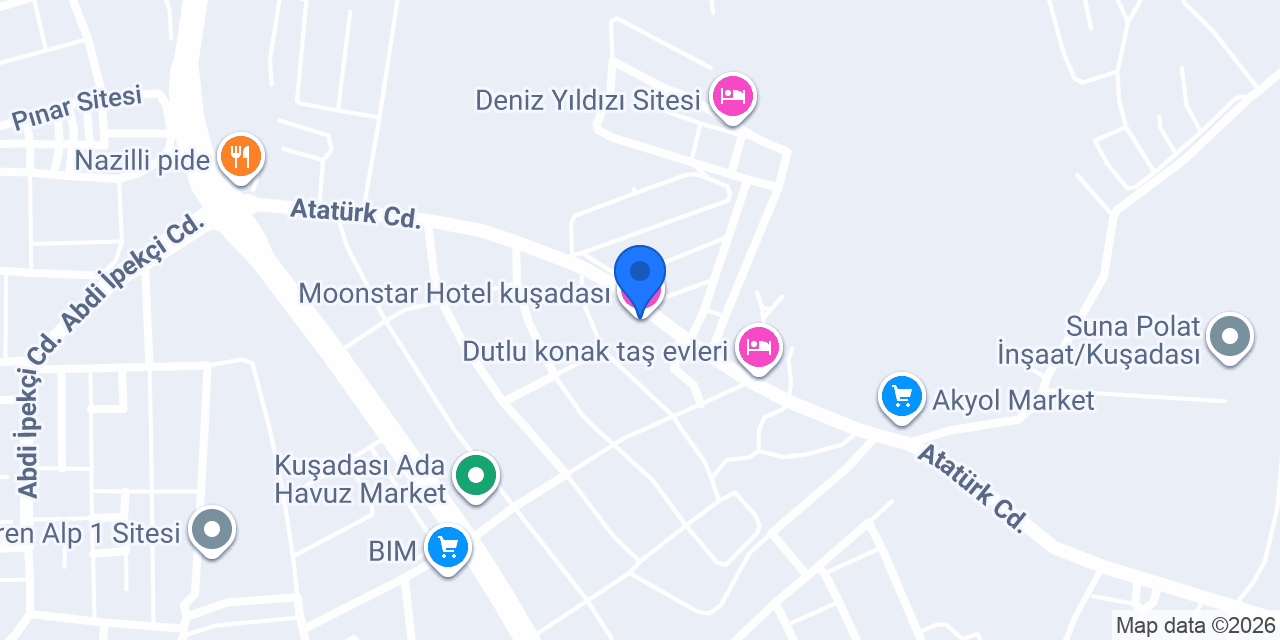 Moonstar Hotel kuşadası konumu