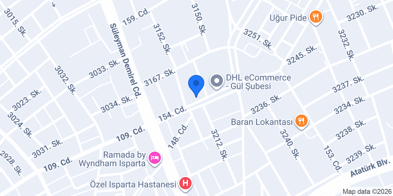 Ulusal Faktoring Isparta Şubesi konumu