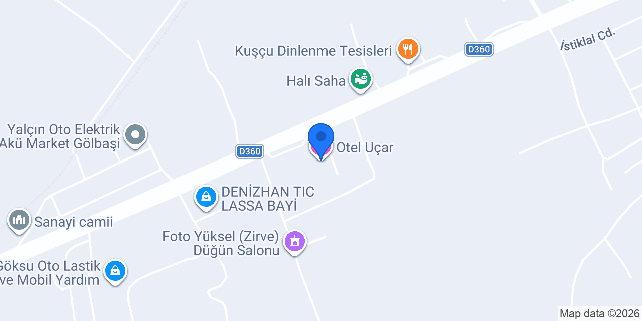 Otel Uçar konumu