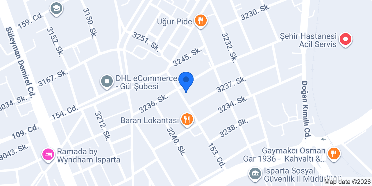 ISPARTA 11.NOTER konumu