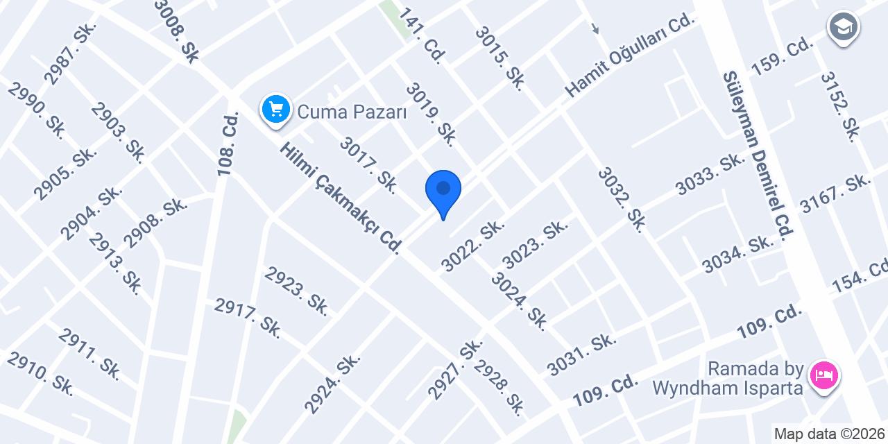 Isparta Erdem Kız Yurtları konumu
