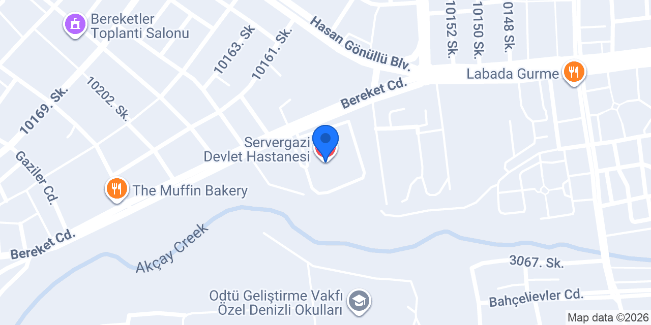 Servergazi Devlet Hastanesi konumu