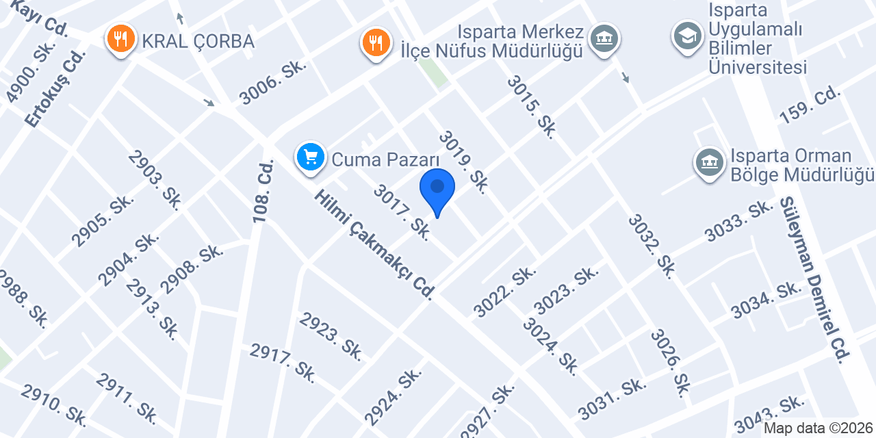 Isparta İlke Erkek Yurdu konumu