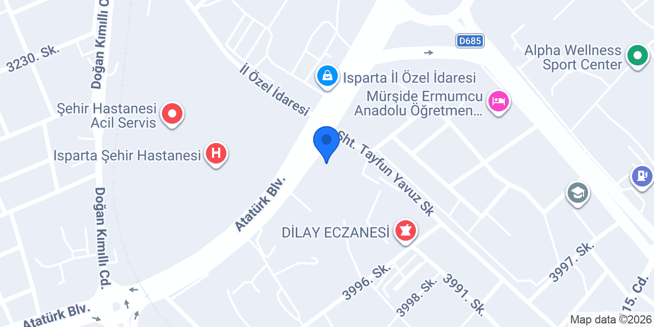Isparta Final Okulları konumu