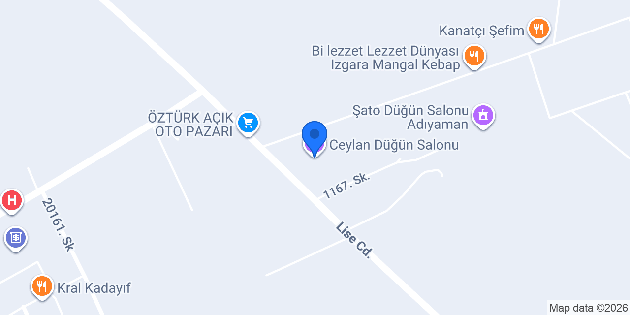 Ceylan Düğün Salonu konumu