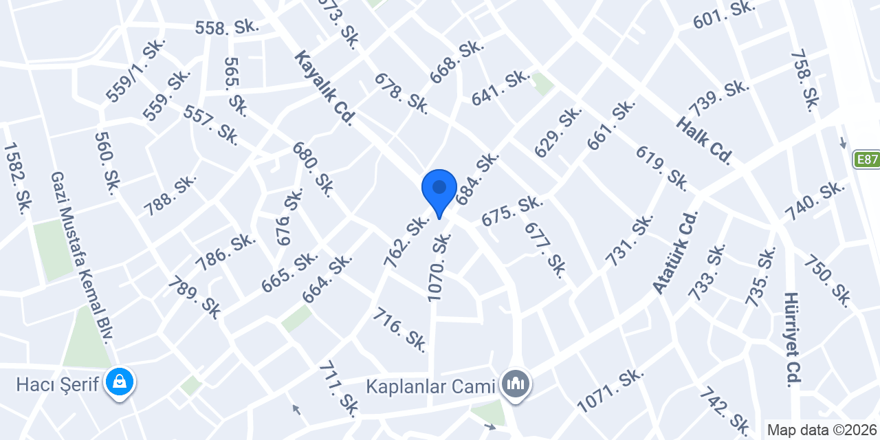 Dedeoğlu Pastaneleri Kayalık Şube konumu