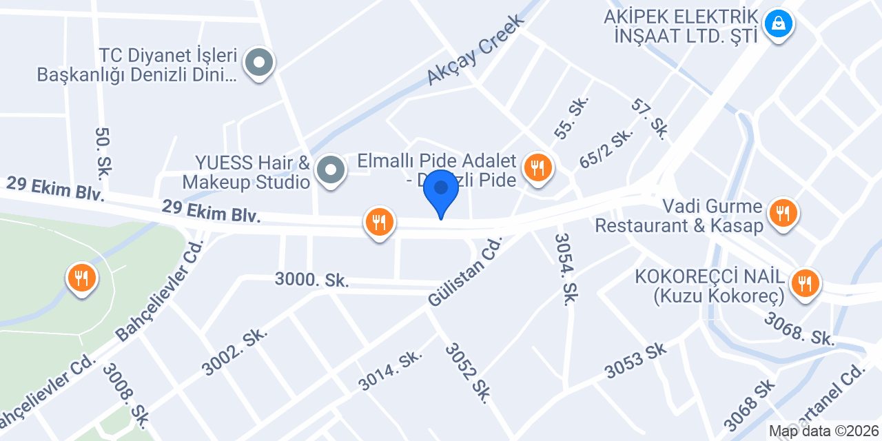 Sütlüce Kadayıf Denizli konumu