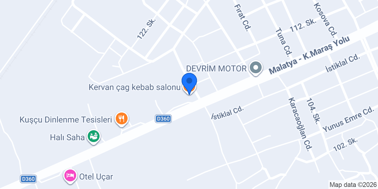 Kervan çag kebab salonu konumu