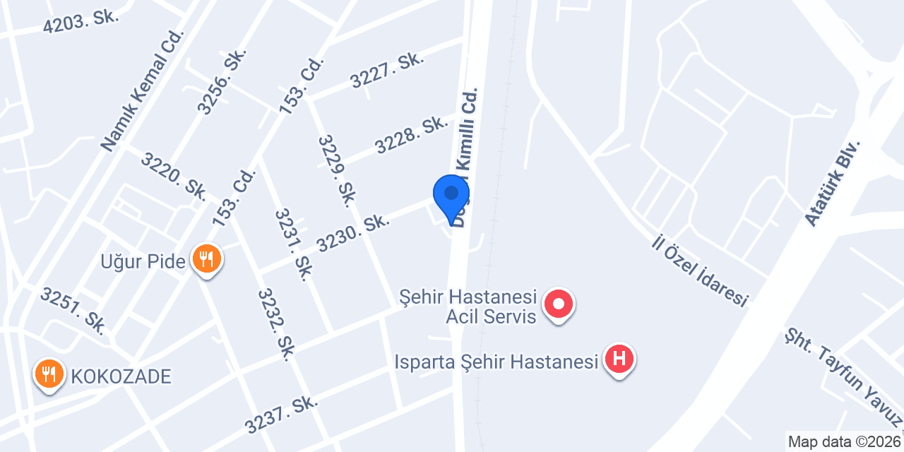 Midsan - Isparta Duşakabin Mağazası konumu
