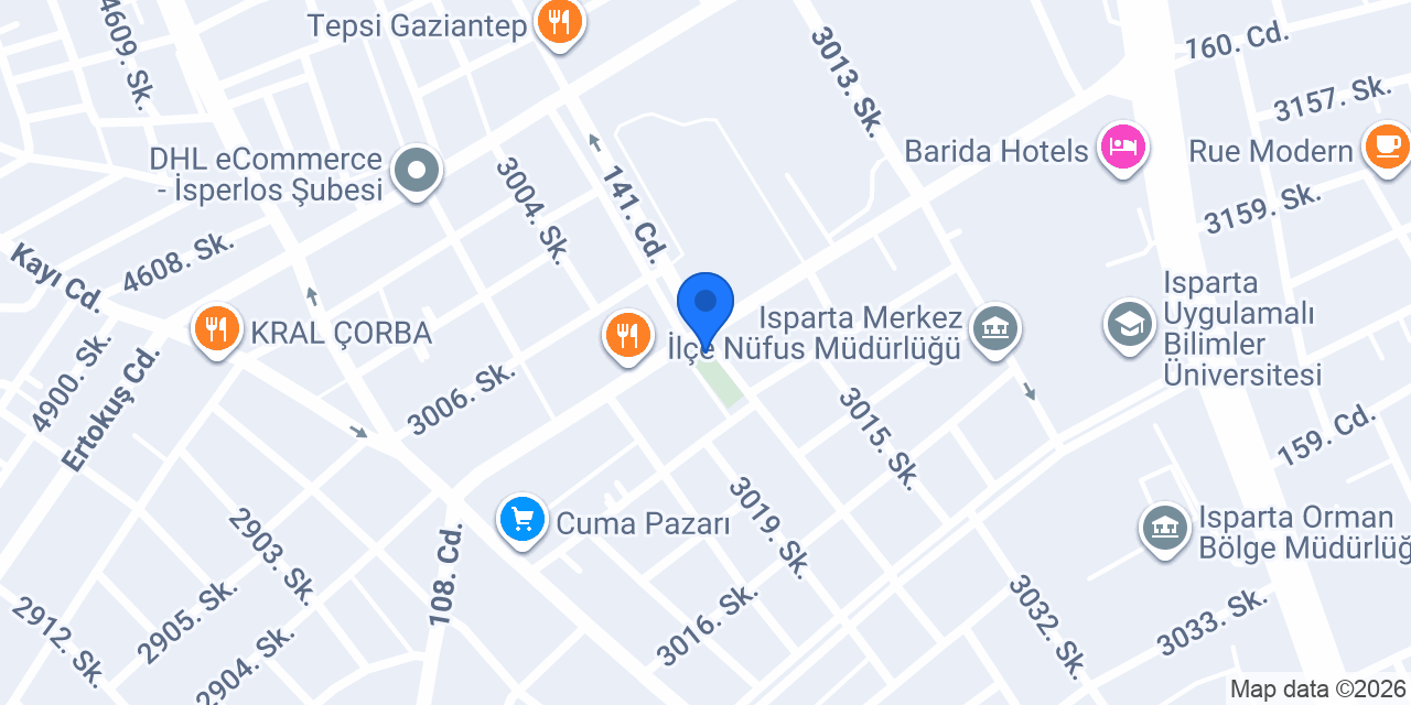MERSOS ISPARTA konumu