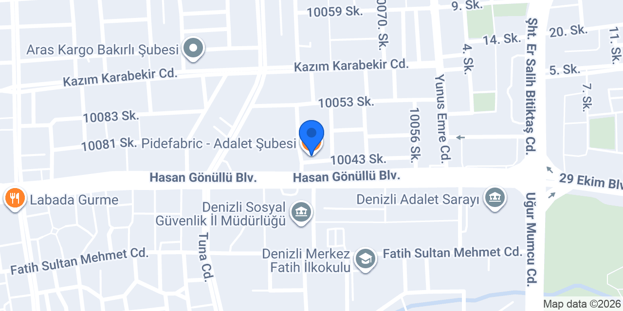 Pidefabric - Adalet Şubesi konumu