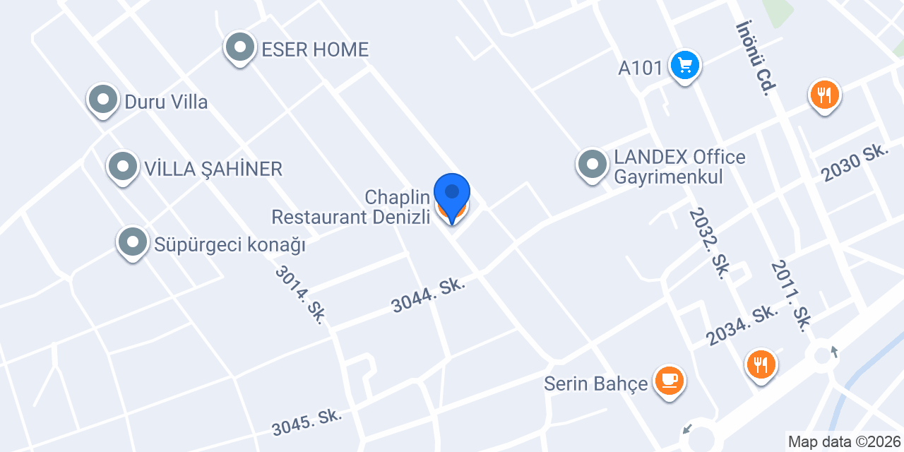 Chaplin Restaurant Denizli konumu