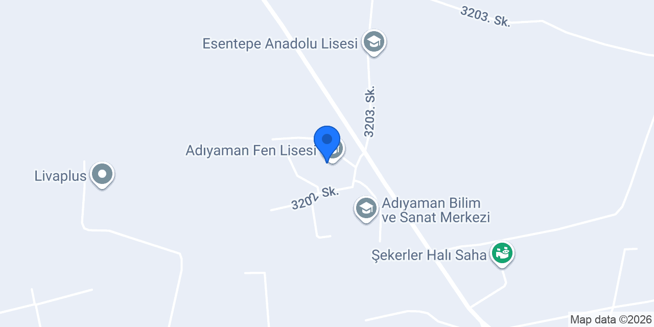 Adıyaman Fen Lisesi konumu