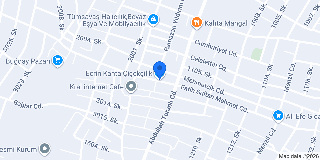 Ecrin Kahta Çiçekçilik konumu