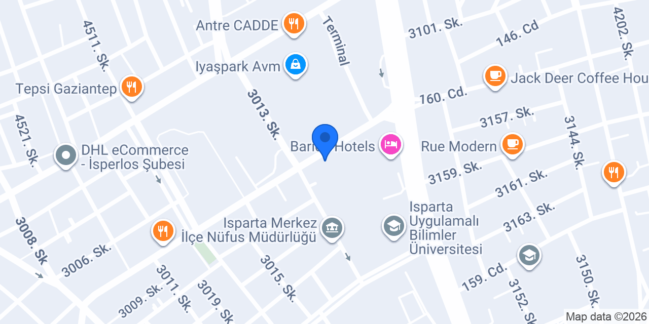 Isparta Gece Dönercisi konumu