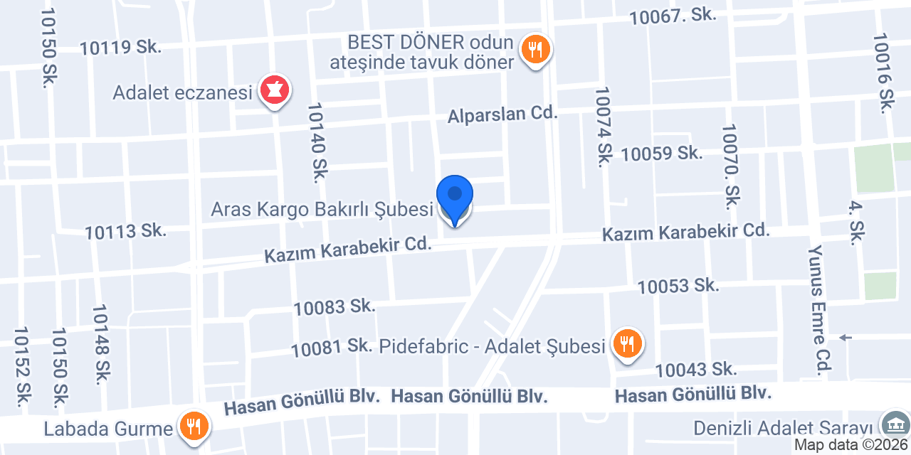 Aras Kargo Bakırlı Şubesi konumu