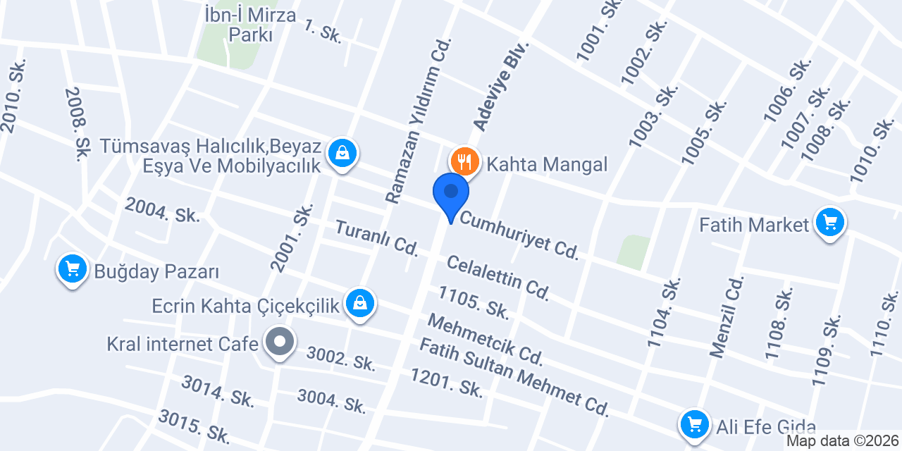 Oses Çiğköfte KAHTA konumu
