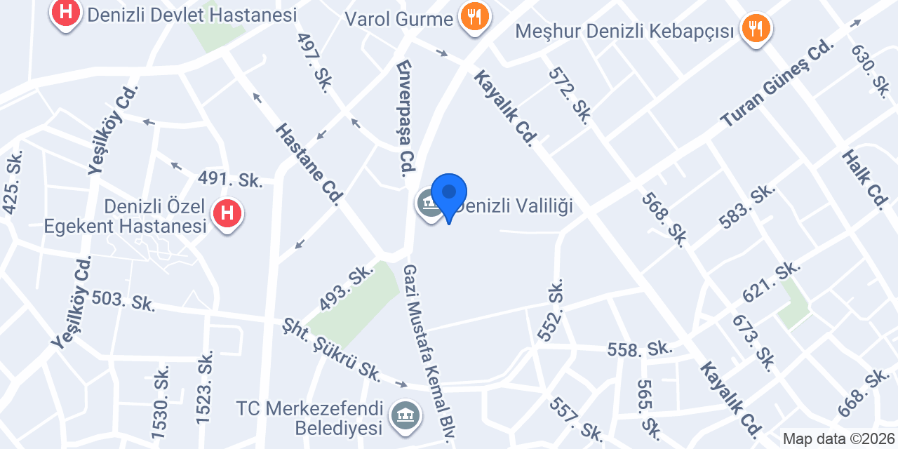 Denizli Valiliği konumu
