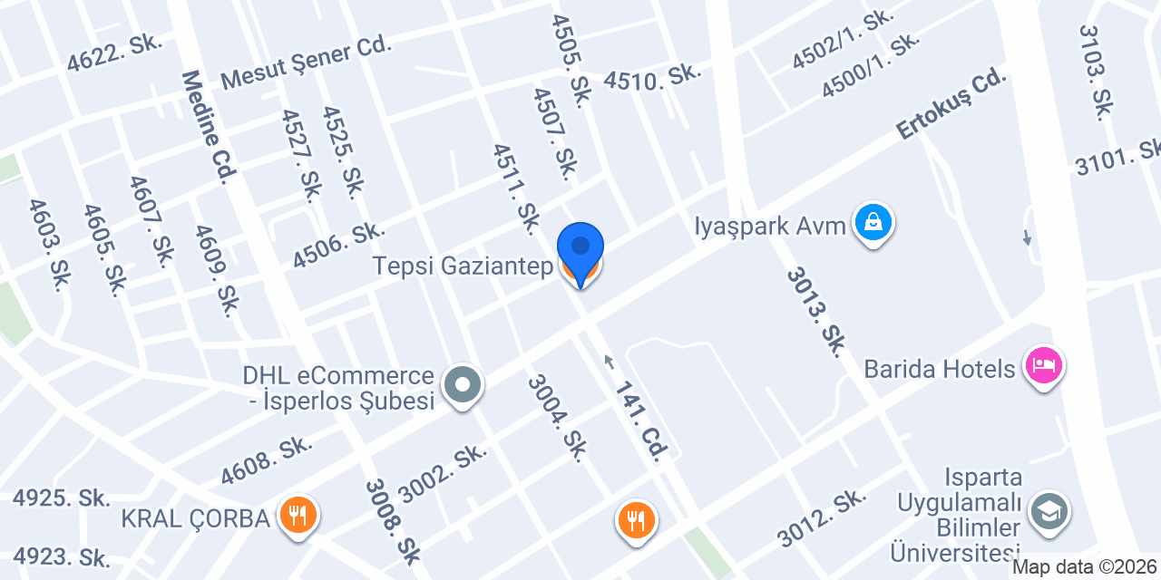 Tepsi Gaziantep konumu
